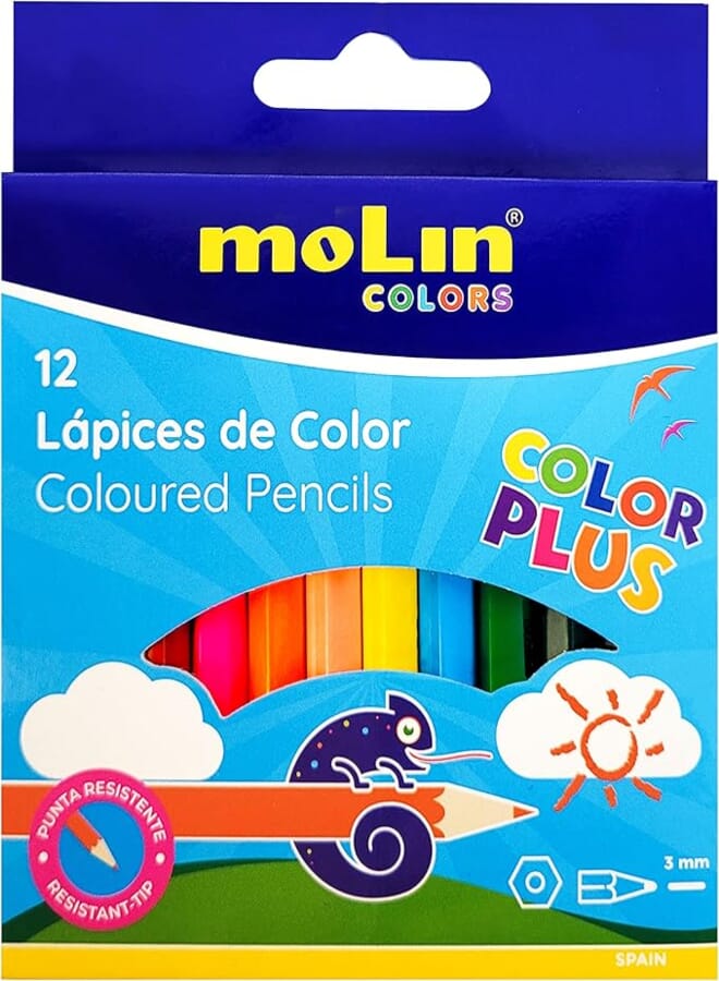 Molin long wooden color pencils - 12 pencils